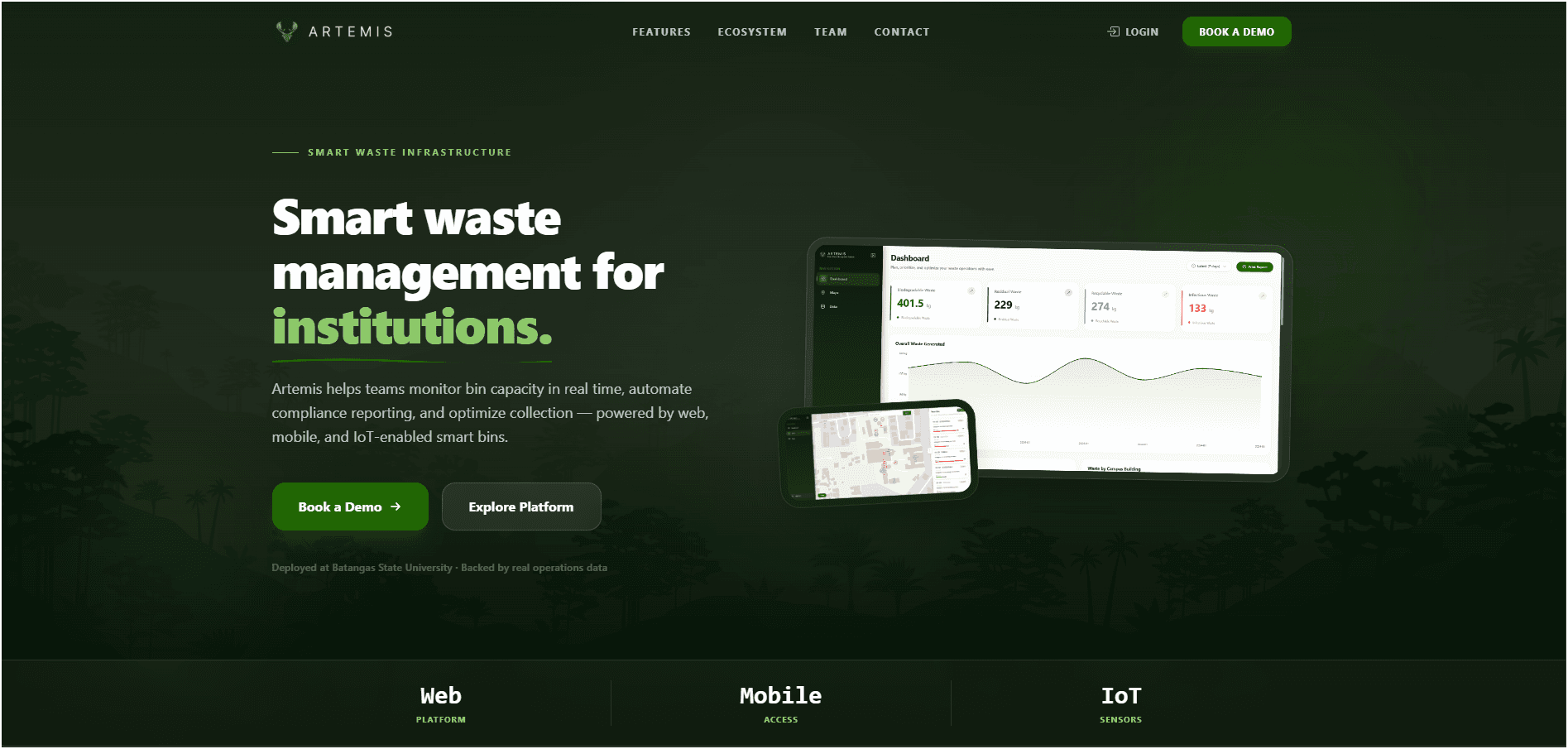 Artemis — Smart Waste Management Platform — custom software project by Real Solutions PH, Philippines — screenshot 1