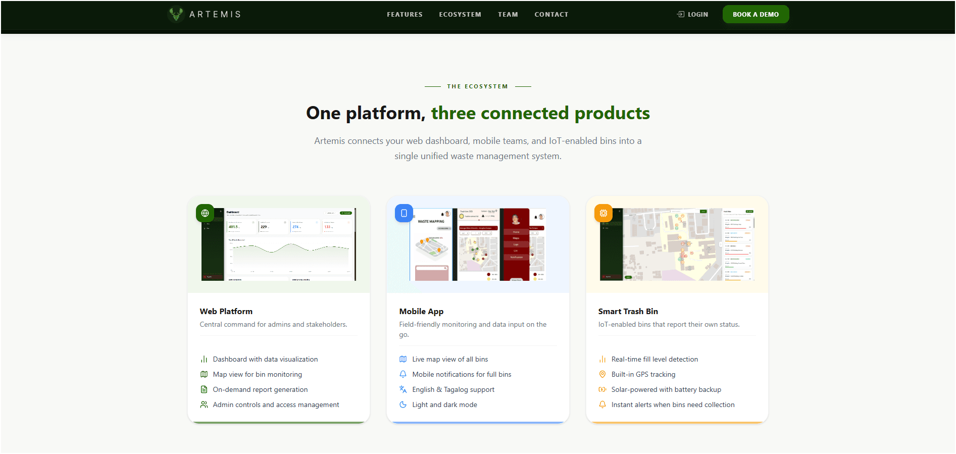 Artemis — Smart Waste Management Platform — custom software project by Real Solutions PH, Philippines — screenshot 7